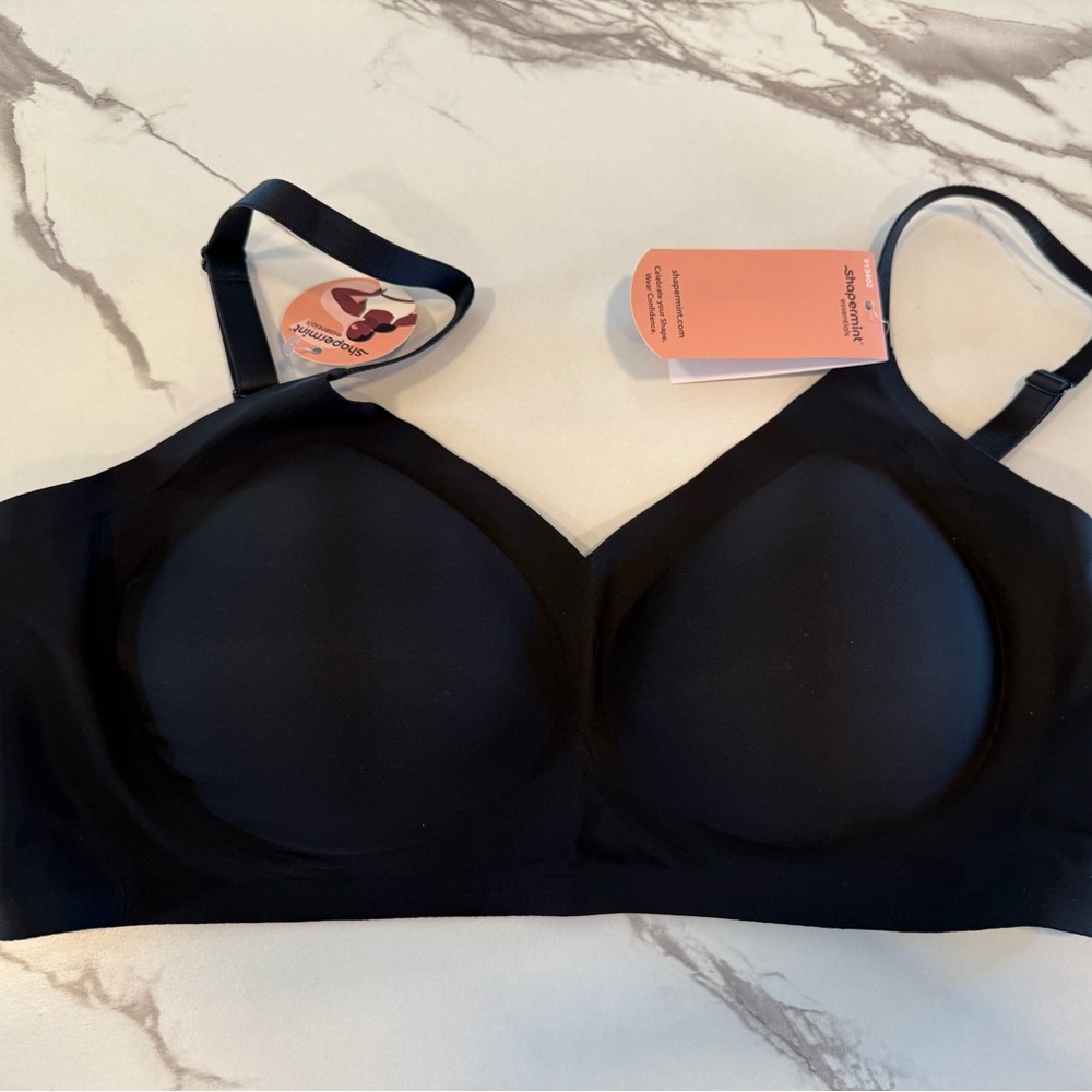 Shapermint Essentials Black Smoothing Comfort Wireless Bra, XL